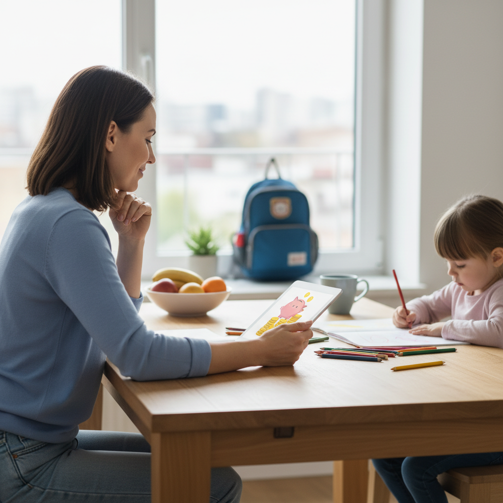 Illustration réaliste sur La prime d'activité CAF : un soutien précieux pour les mamans actives
